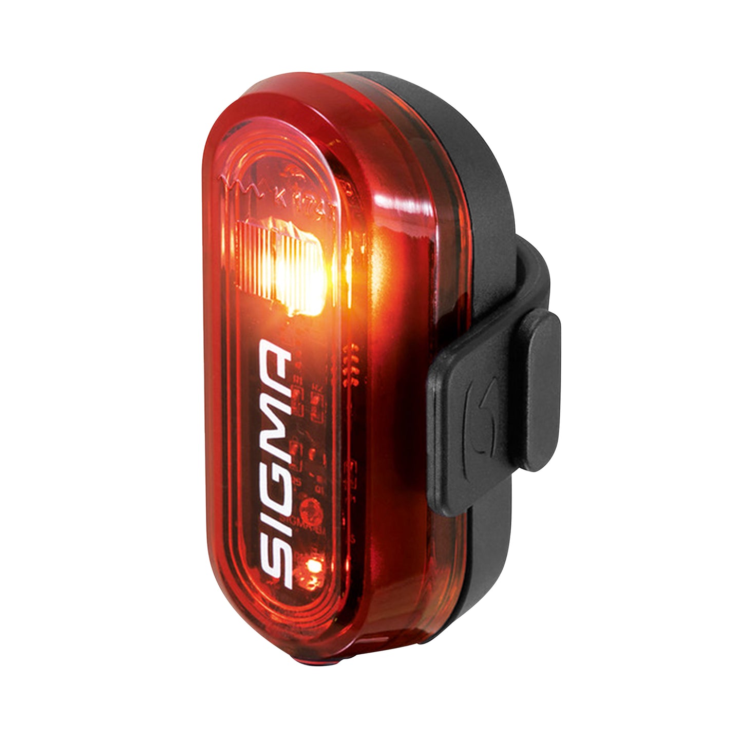 Eclairage vélo à pile arrière sur tige de selle Sigma curve rouge livré avec 2 piles aaa - visible 400m