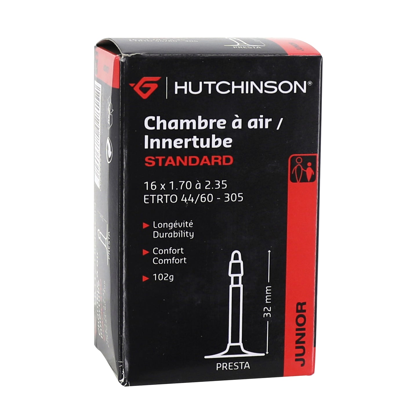 Chambre à air vélo 16 x 1.70-2.35 Hutchinson valve presta 40mm