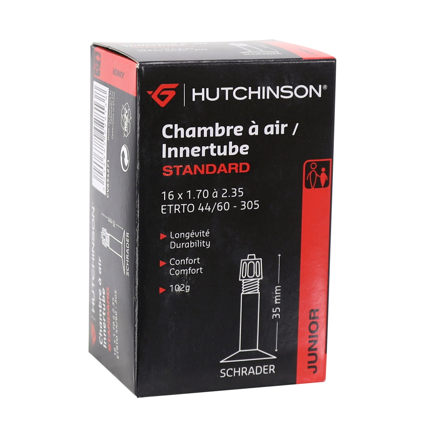 Chambre à air vélo 16 x 1.70-2.35 Hutchinson valve standard 40mm
