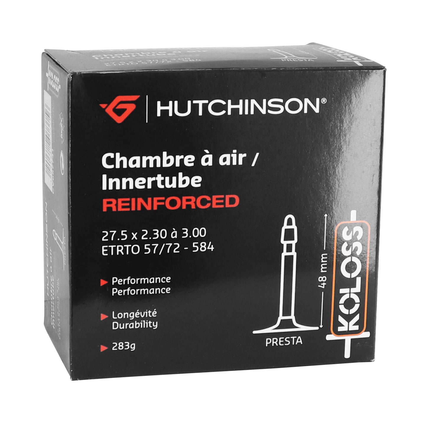 Bicycle inner tube 27.5 x 2.30-3.00 Hutchinson reinforced Koloss Presta valve