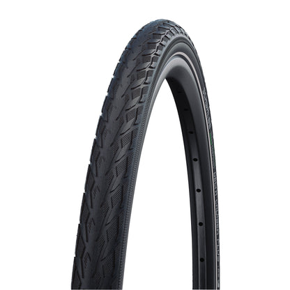 Pneu VTC Urbain 700 X 38 Schwalbe Delta Cruiser plus Noir TR (40-622) Renfort Green Guard flanc Reflex