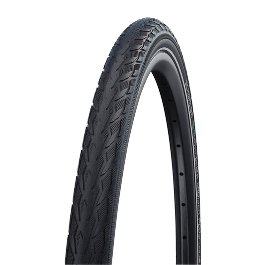 Pneu VTC Urbain 700 X 38 Schwalbe Delta Cruiser plus Noir TR (40-622) Renfort Green Guard flanc Reflex