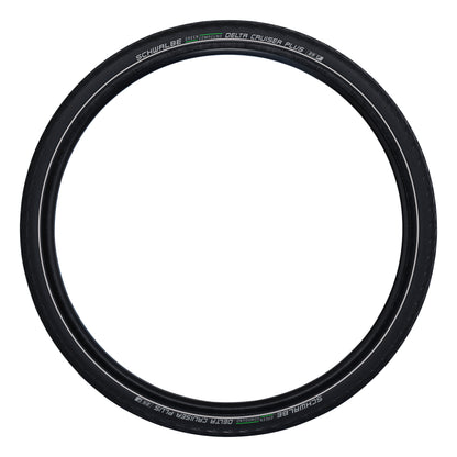 Pneu VTC Urbain 700 X 38 Schwalbe Delta Cruiser plus Noir TR (40-622) Renfort Green Guard flanc Reflex