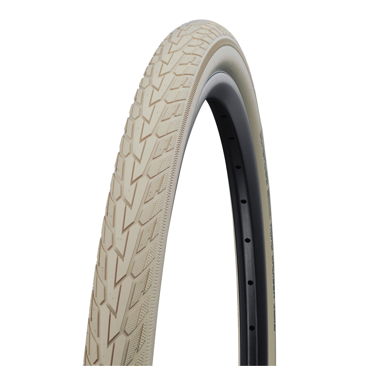 Pneu VTC Urbain 700 X 40 Schwalbe Road Cruiser HS484 Crème TR (42-622) flanc Reflex