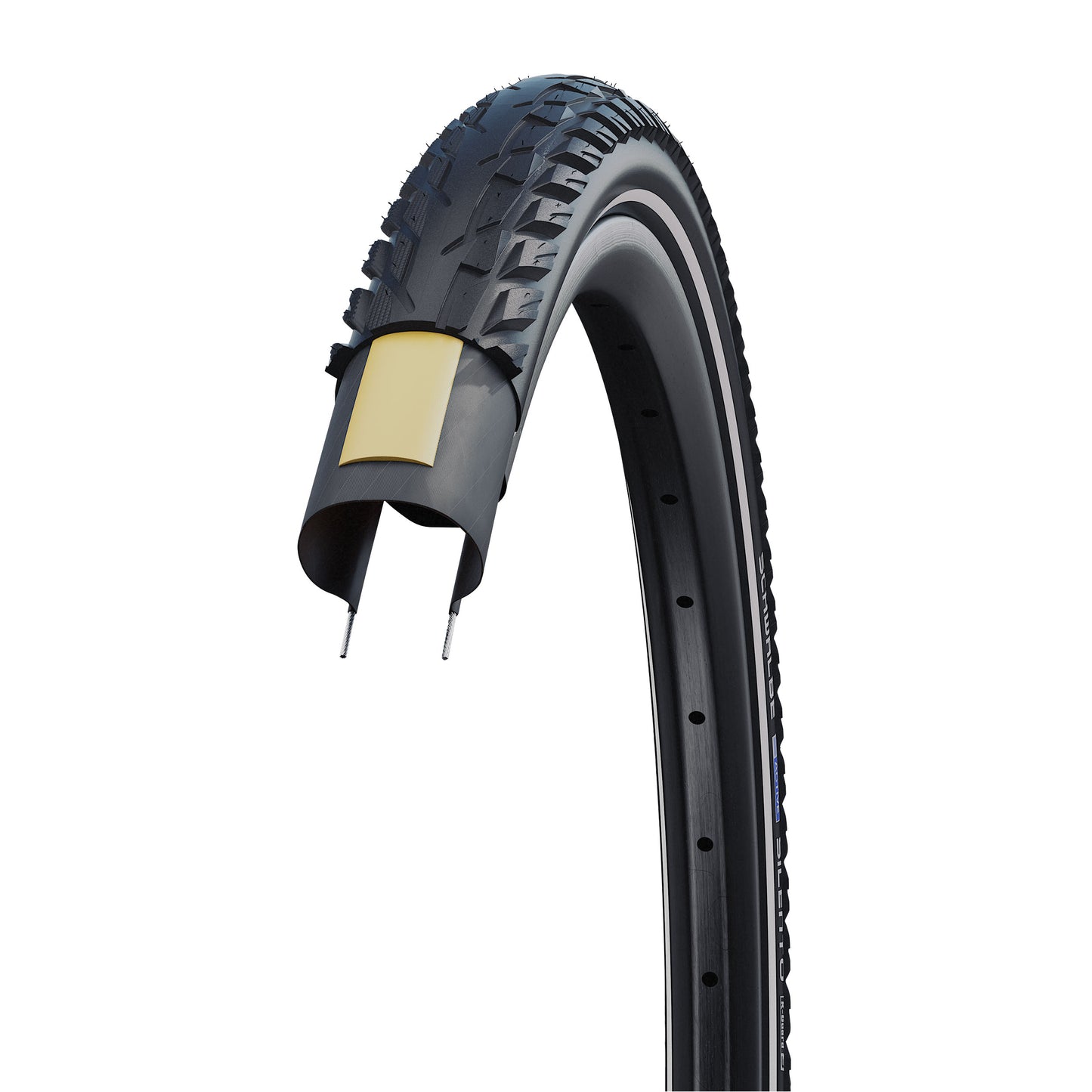 Pneu VTC Cross 700 X 47 (28-29 x 1,75) Schwalbe Silento Noir TR (47-622) Renfort K-Guard flanc Reflex