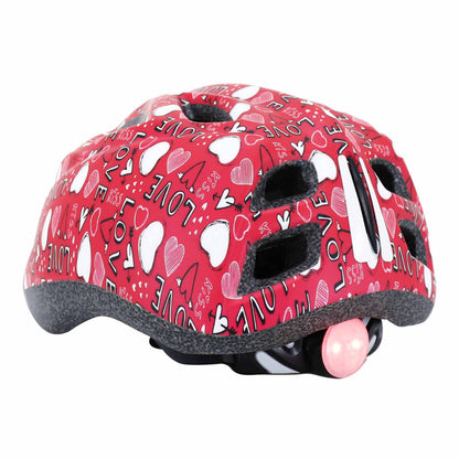 Polisport Junior Love Pink Kids' Bike Helmet with Dial and LED Light