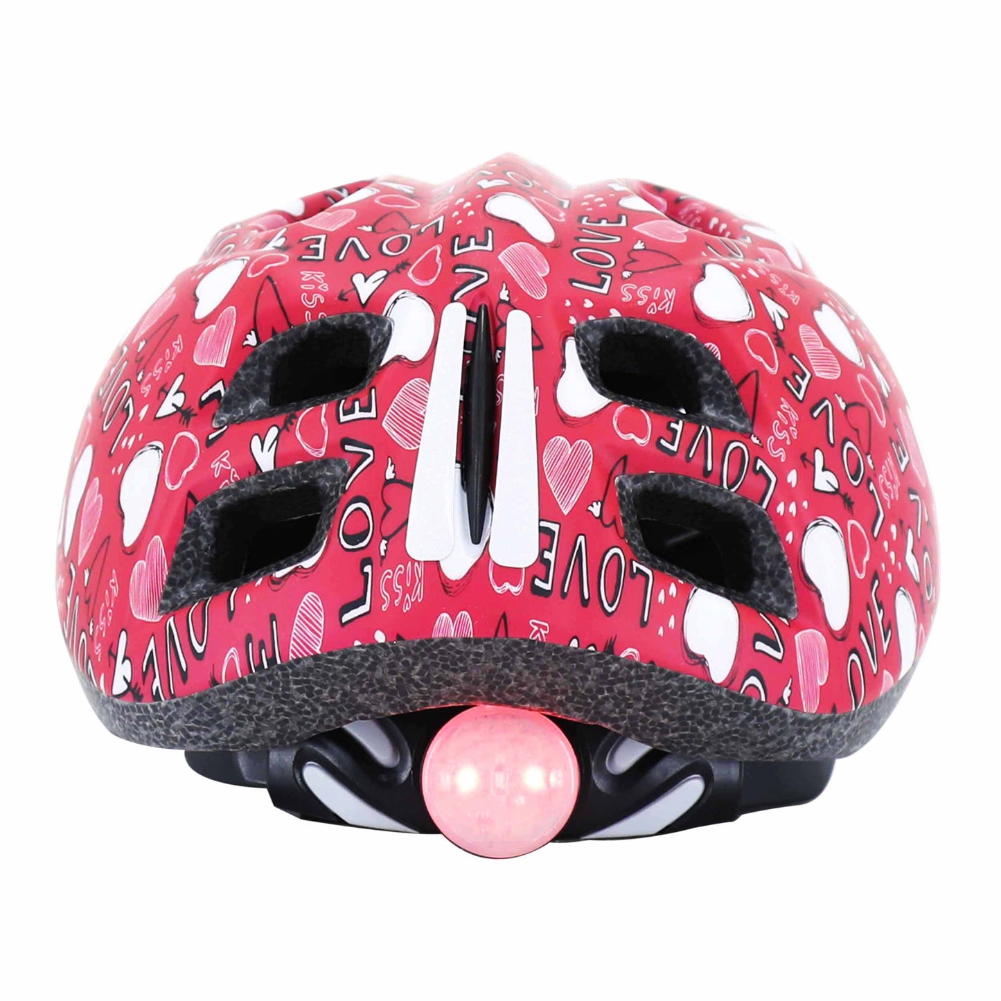 Polisport Junior Love Pink Kids' Bike Helmet with Dial and LED Light