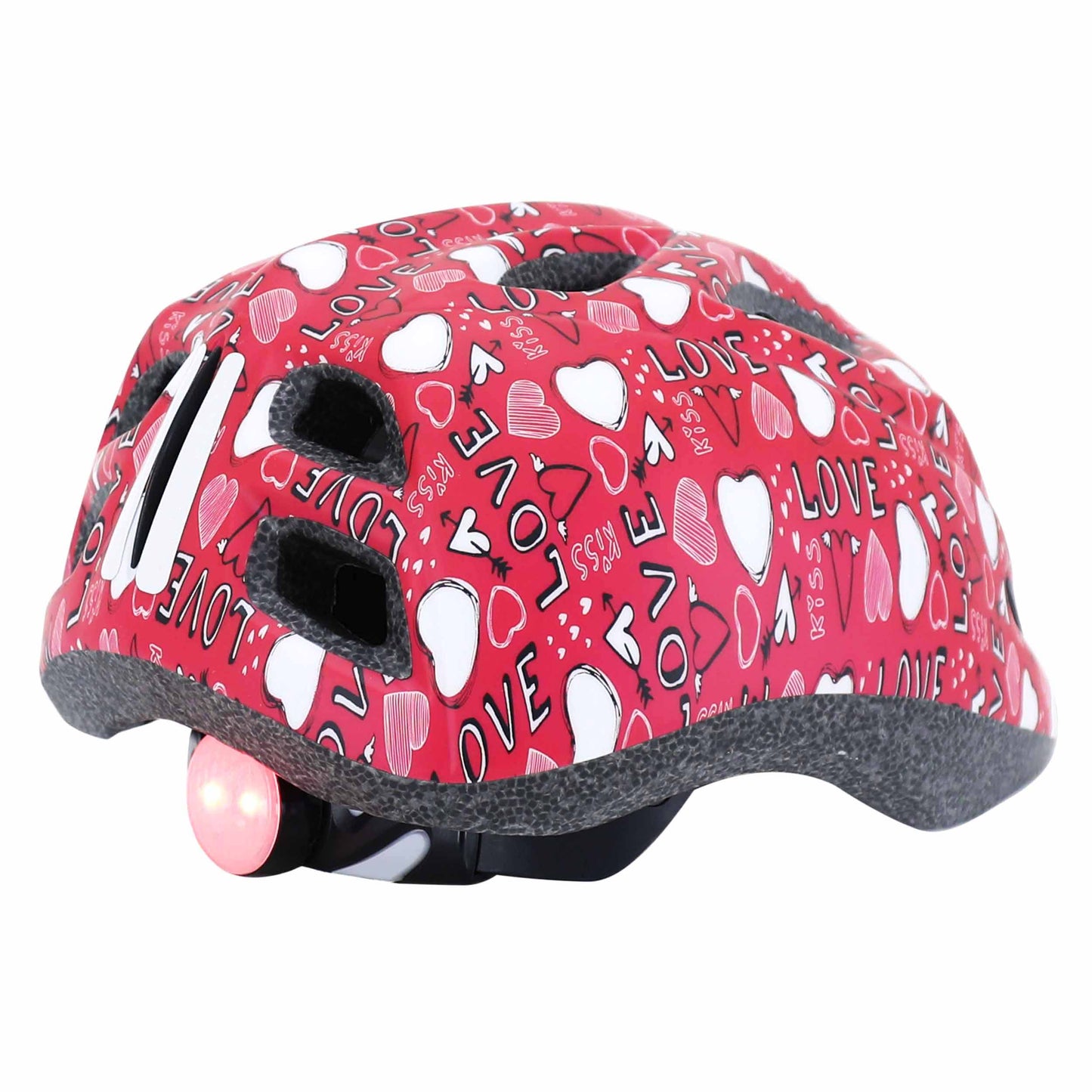 Polisport Junior Love Pink Kids' Bike Helmet with Dial and LED Light