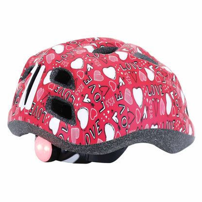 Polisport Junior Love Pink Kids' Bike Helmet with Dial and LED Light