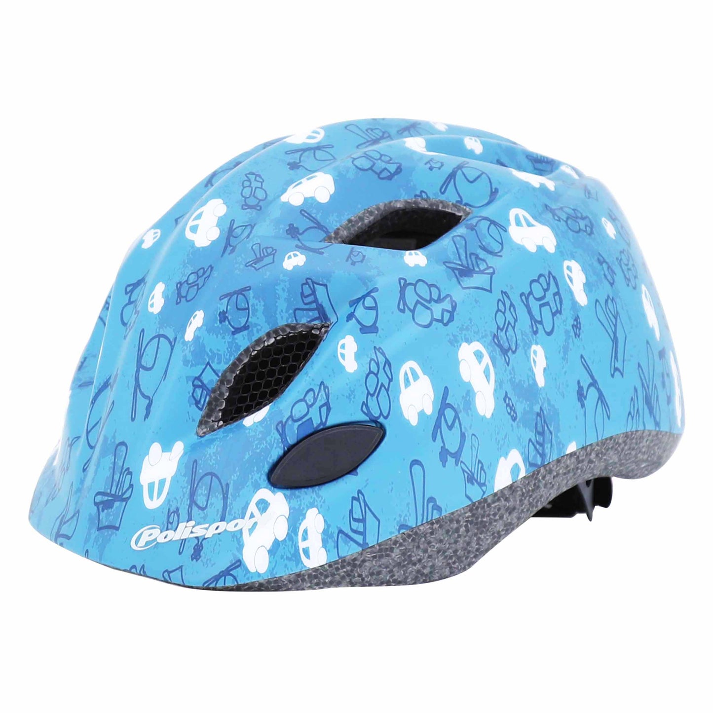 Polisport Fun Trip Blue Children's Cycling Helmet with Dial Adjustment and LED Light