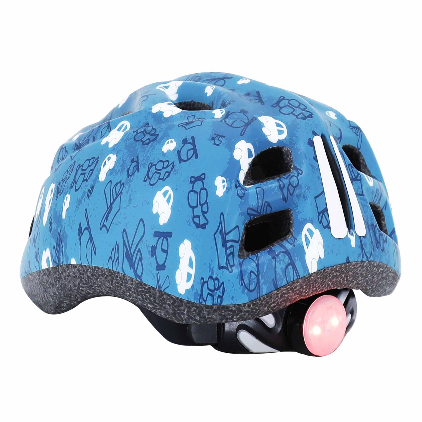 Polisport Fun Trip Blue Children's Cycling Helmet with Dial Adjustment and LED Light