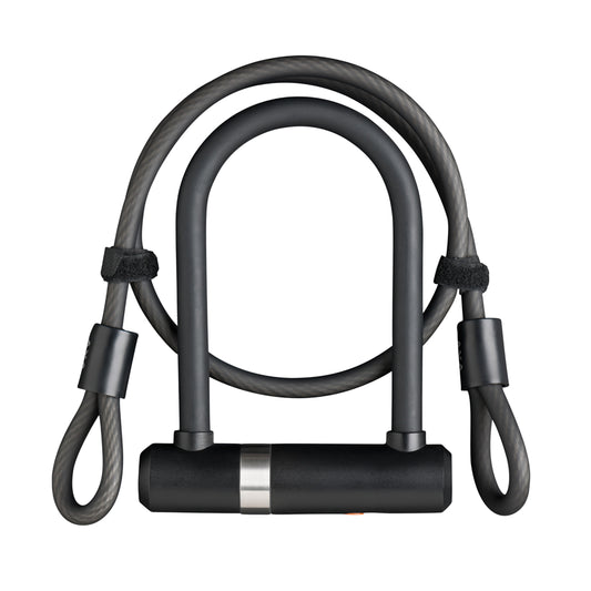 Axa Newton Pro U-lock with keys 115 x 190 mm d 17 mm with 1m d10 cable - key duplication possible - Sold Secure Silver level - FUB 1-star approved - ideal for e-bikes