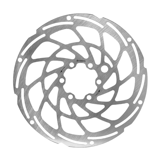 Disque de frein VTT 6 trous Newton Brakco compatible Shimano et autres 160mm argent pour vae - e-bike avec renfort supplémentaire de 2mm + 6 vis