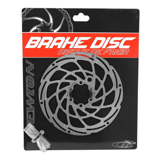 Disque de frein VTT 6 trous Newton Brakco compatible Shimano et autres 160mm argent pour vae - e-bike avec renfort supplémentaire de 2mm + 6 vis