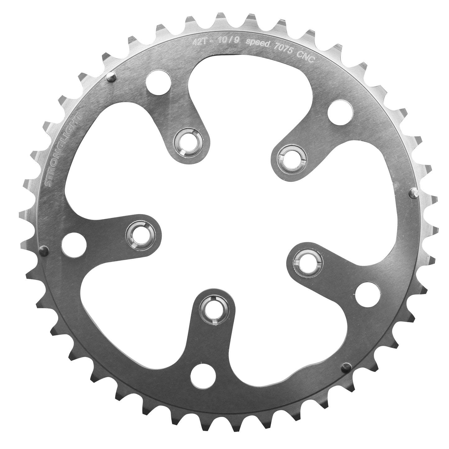 Plateau route Stronglight D130 42D porteur Shimano argent