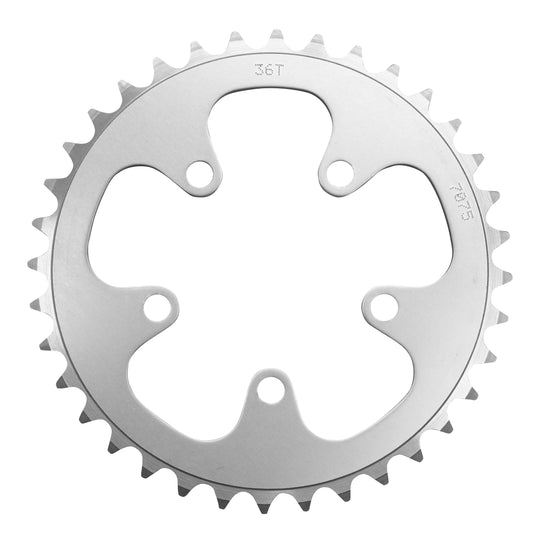 Plateau route Stronglight 5 bras D74 36D triple argent 9-10V