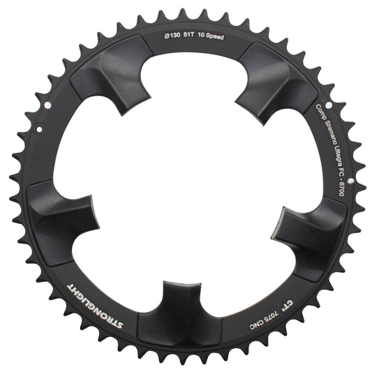 Plateau route Stronglight CT2 D130 pour Ultegra 6700 51D ext 10V