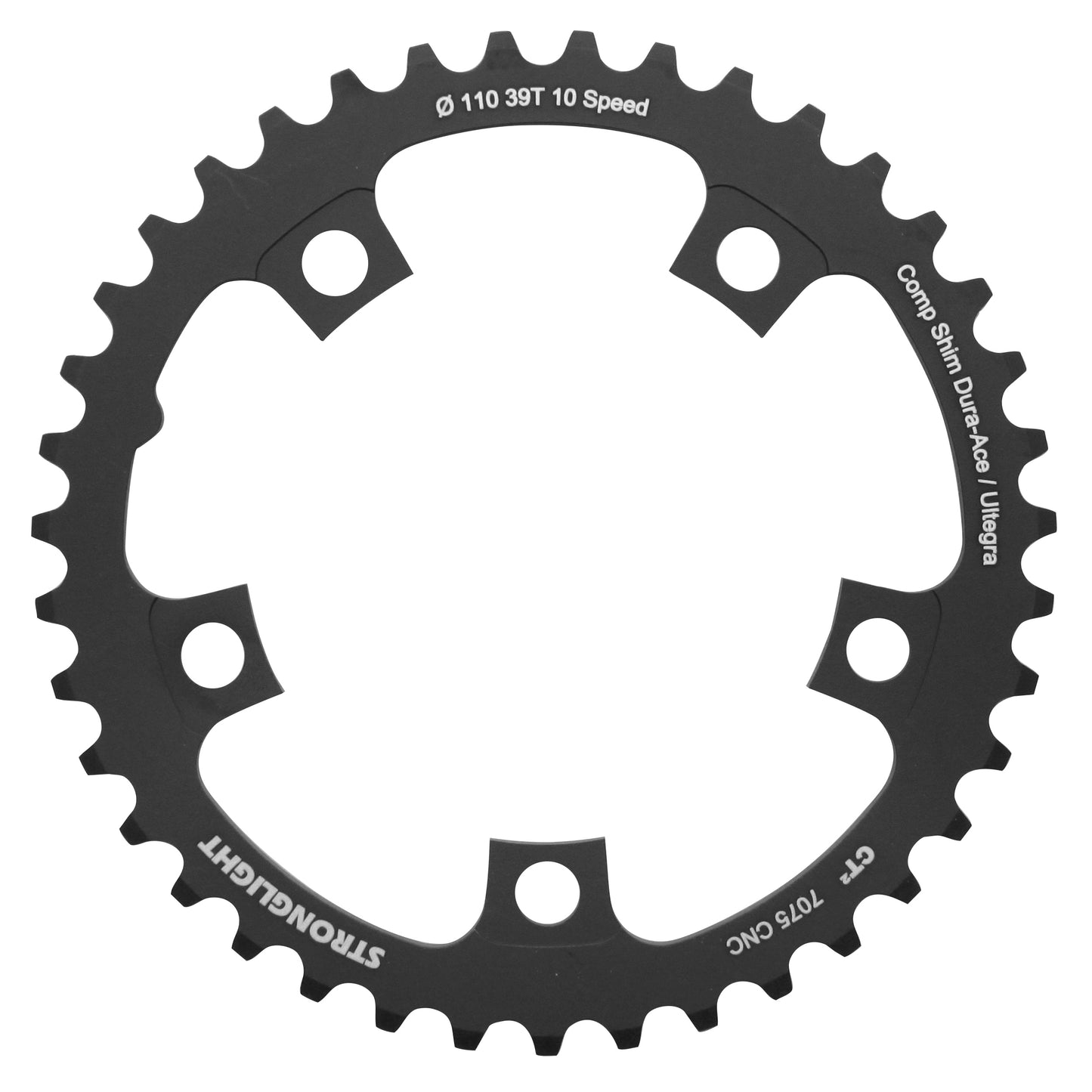 Plateau route Stronglight CT2 5 bras D110 pour Ultegra 6750 39D int