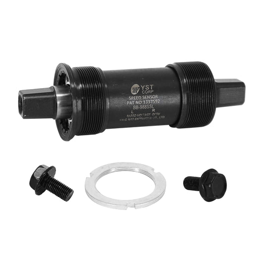 Boîtier pédalier yst carré alu à roulement 120mm (boîte de 68) filetage anglais - bsc - 1,37x24 avec étoile pour vélo leader fox