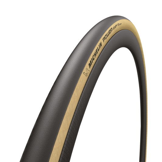 Pneu Route 700 X 28 Michelin Power Cup Gumx Classic Noir flanc Beige Tubeless Ready TS (28-622)