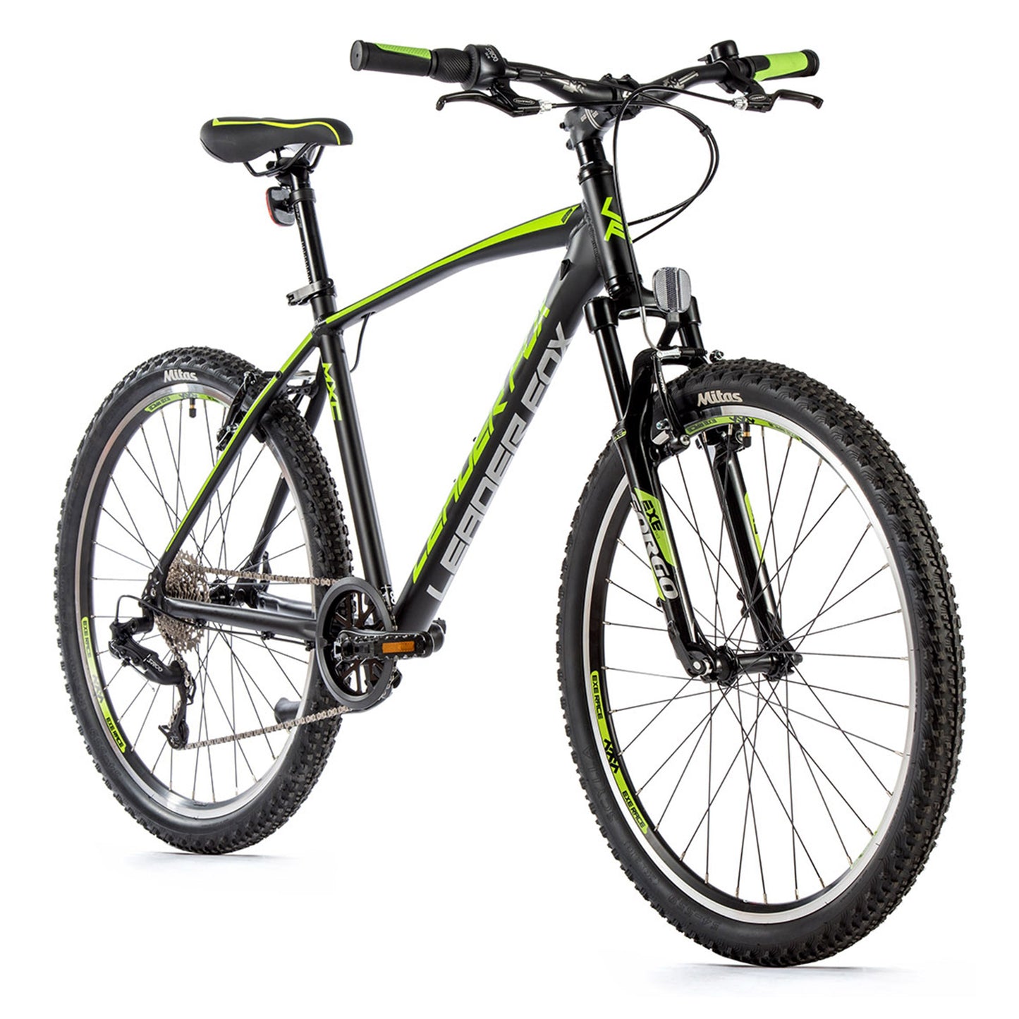 Mountain bike 26 Leader Fox MXC men's matte black-green 8S