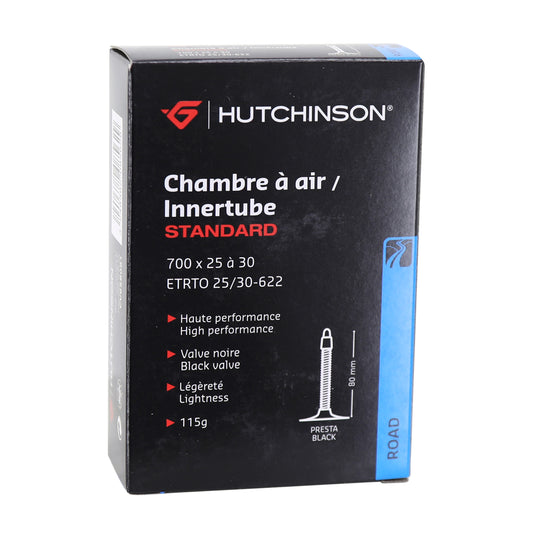 Hutchinson 700 x 25-30 Presta 80mm Black Bicycle Inner Tube