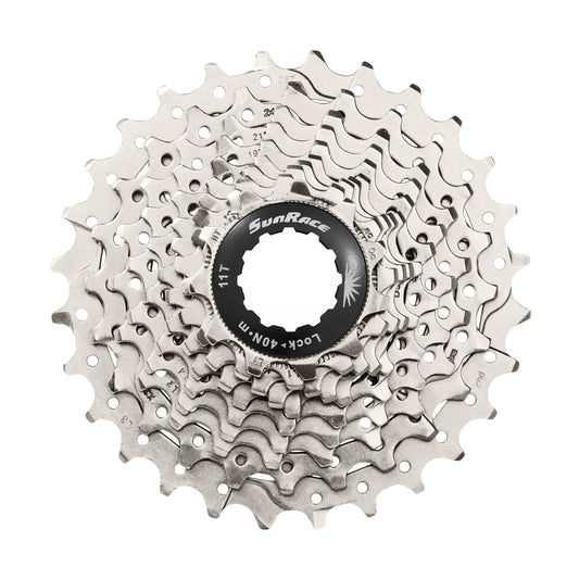 Sunrace RS1 10-speed cassette 11-25 road for Shimano (105 level) metallic silver (11-12-13-14-15-17-19-21-23-25) (1 block + sprockets)
