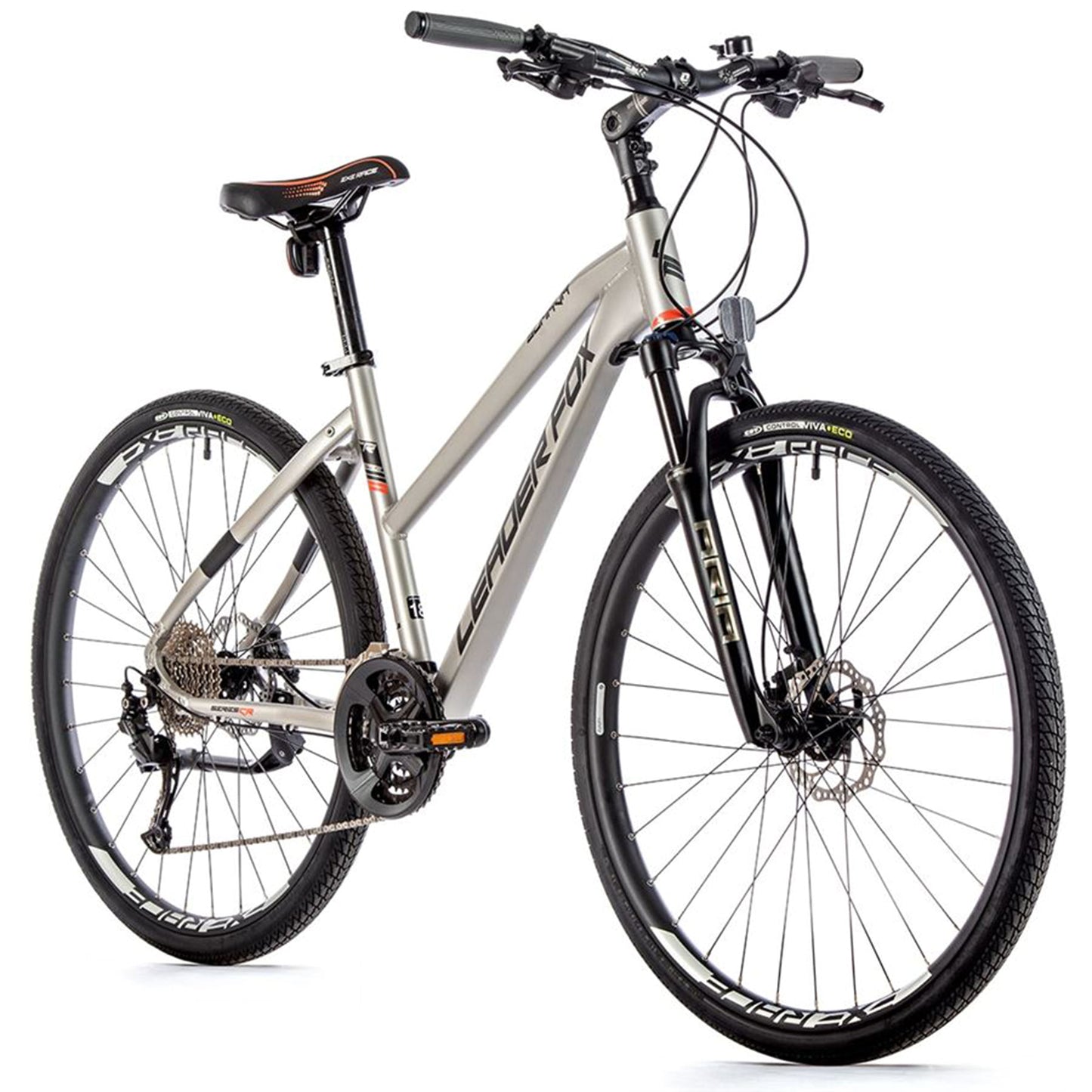 Vélo musculaire VTC 28 Leader Fox Sumava femme argent mat 9V