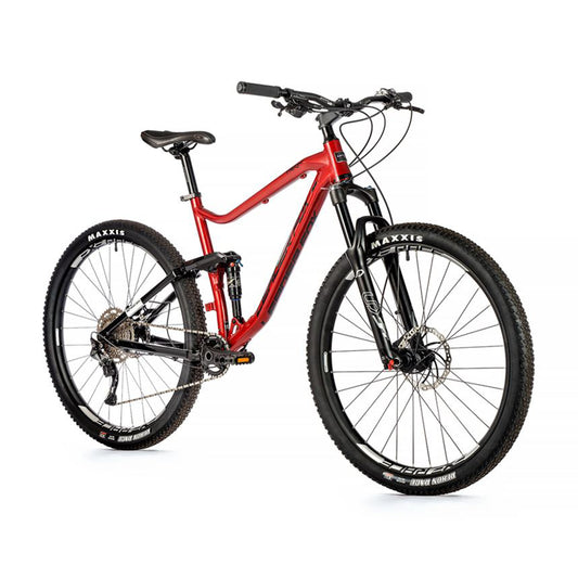 Leader Fox Trion 29" Men's Full Suspension Mountain Bike, Red Tiger, 10-Speed