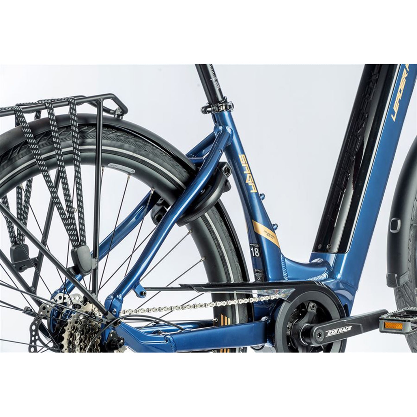 Electric City Bike 28 Leader Fox Saga Blue Bafang M300 15Ah