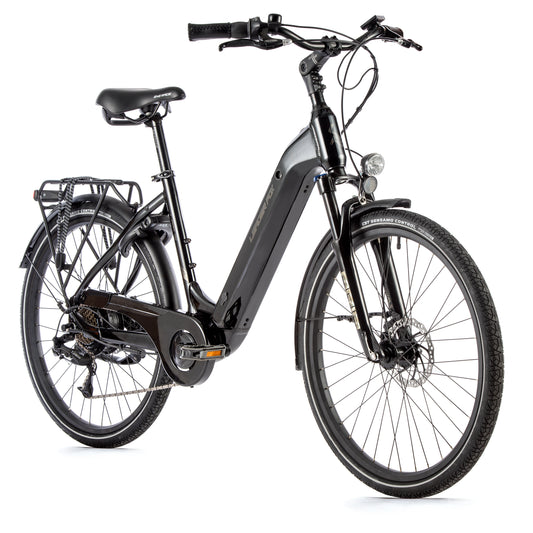 Electric City Bike 26 Leader Fox Lotus Black Bafang Rear 15Ah