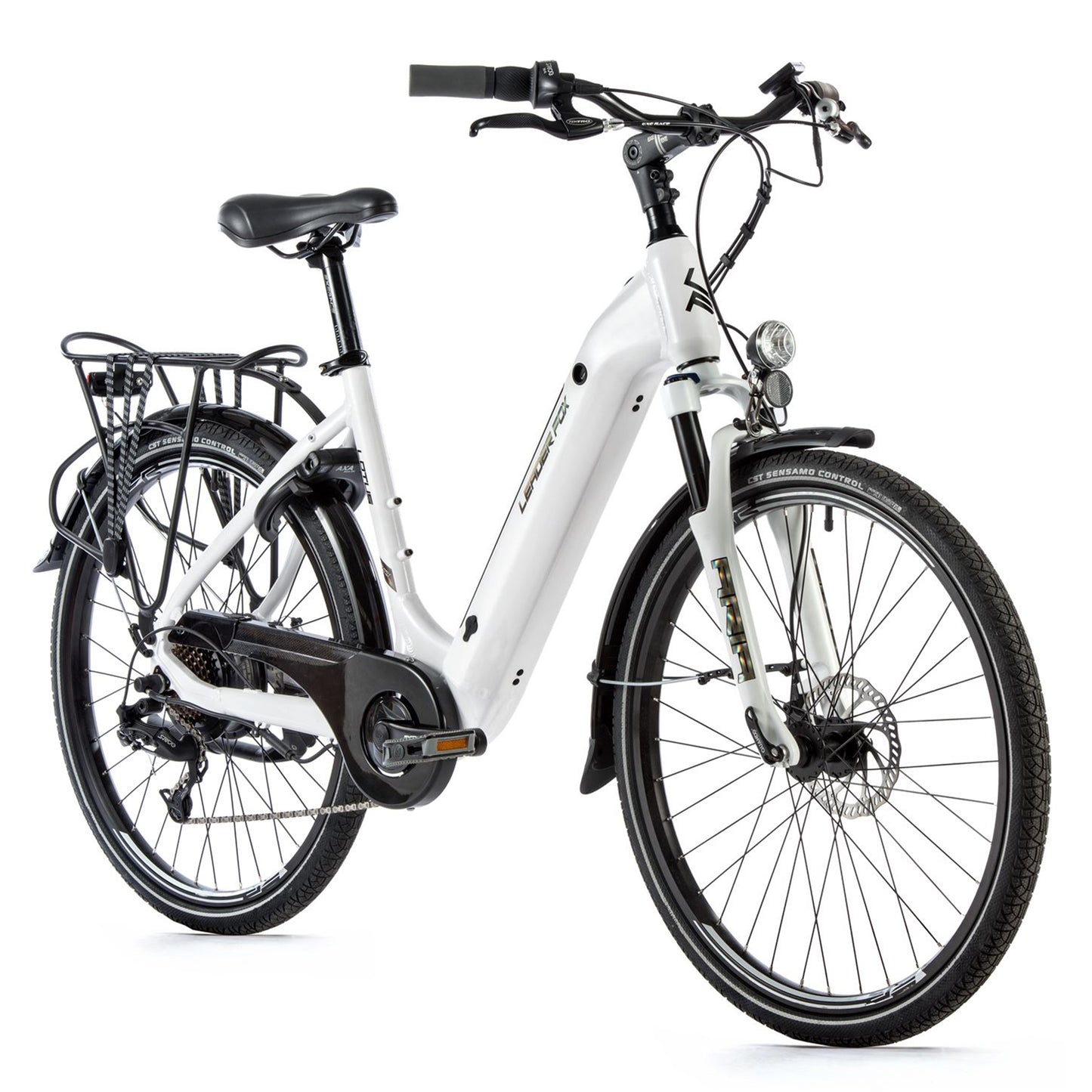 Vélo électrique City 26 Leader Fox Lotus blanc Bafang AR 15Ah