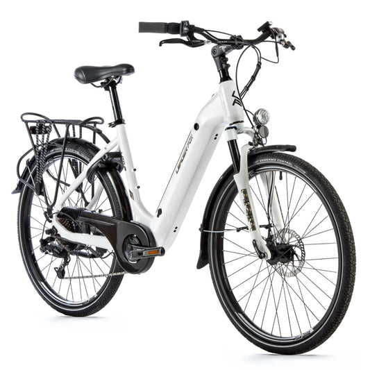 Electric City Bike 26 Leader Fox Lotus White Bafang Rear 15Ah