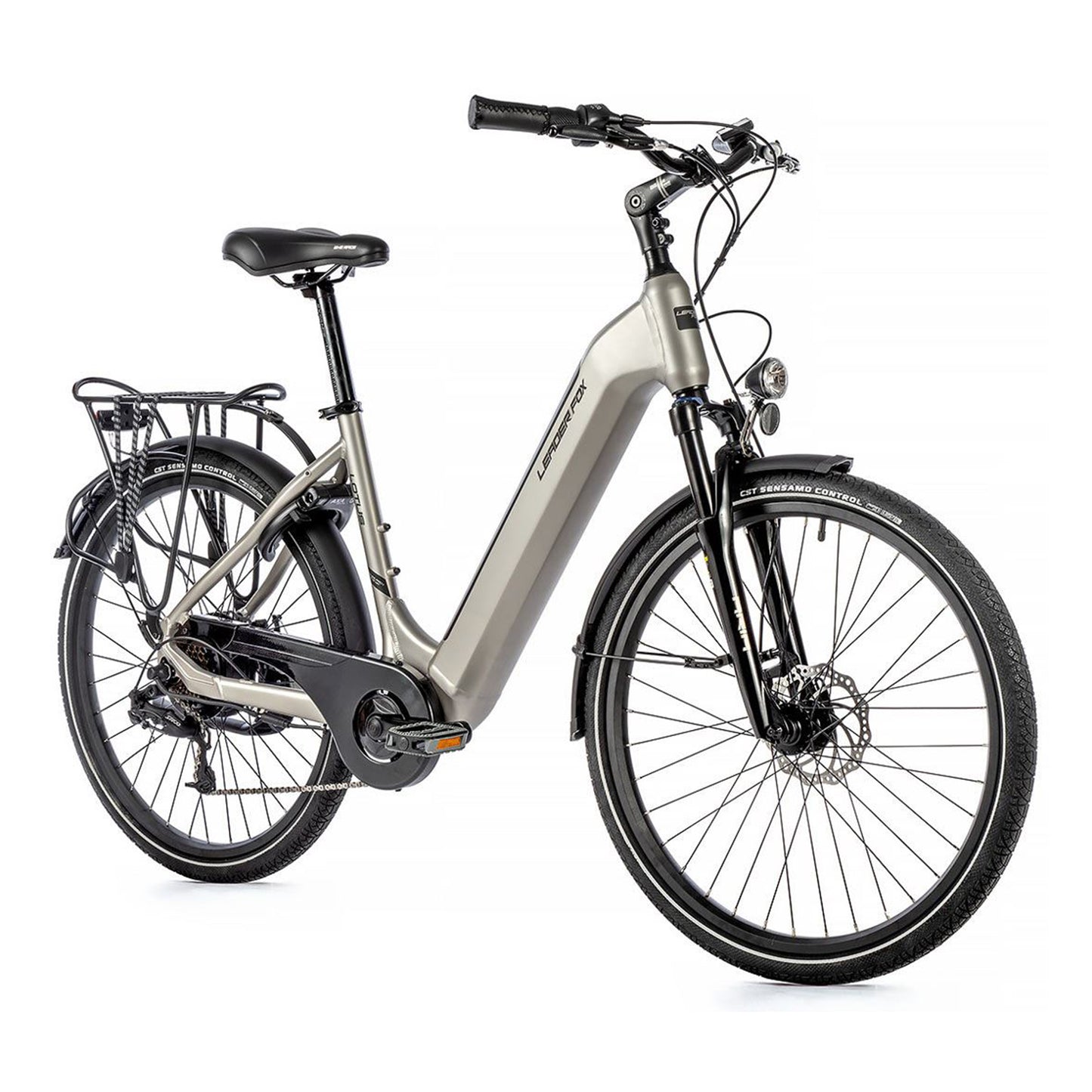 Vélo électrique City 26 Leader Fox Lotus argent Bafang AR 15Ah