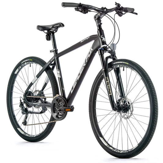 28" Leader Fox Sumava Men's 9-Speed Hybrid Bike, Matte Black