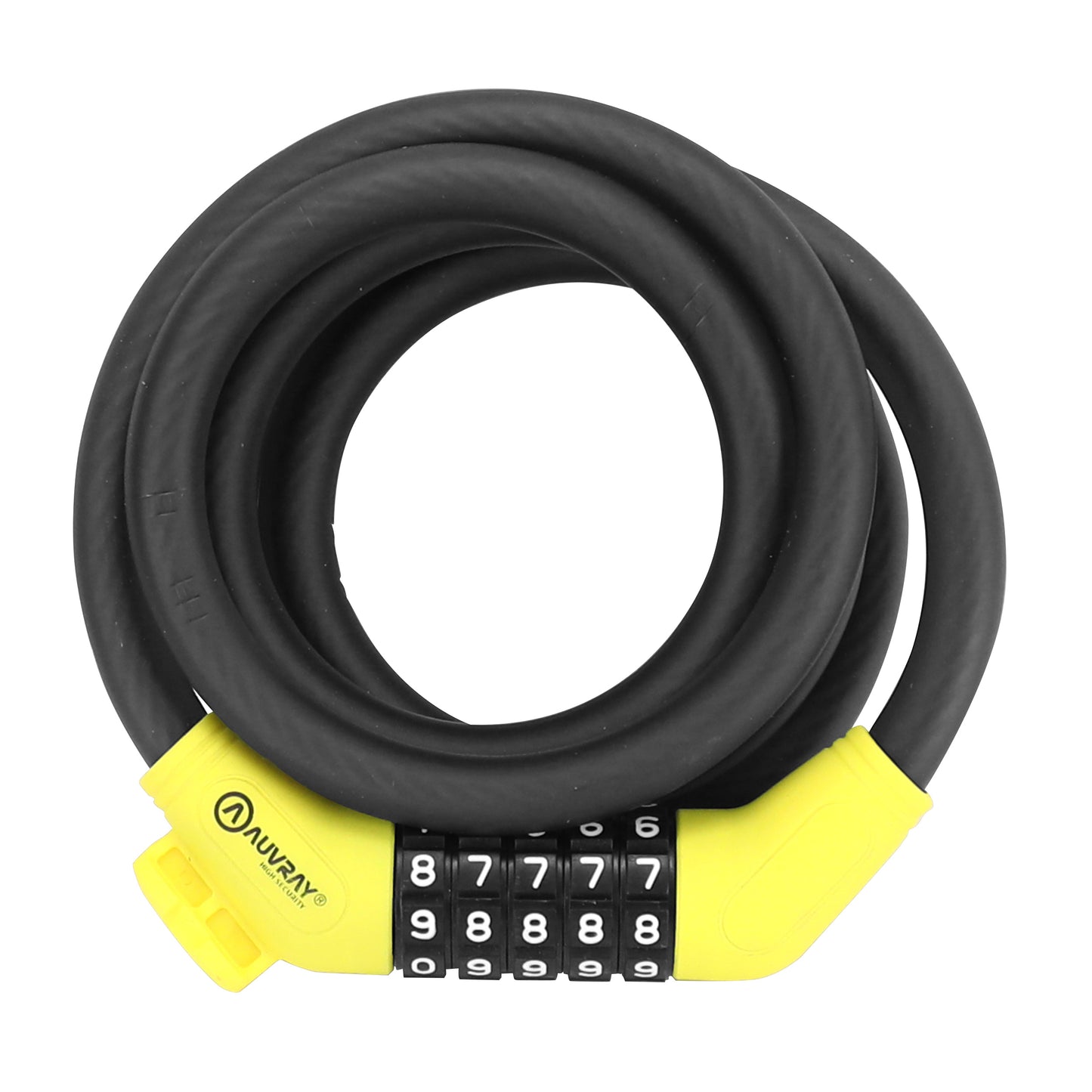 Antivol vélo spiral à combinaison Auvray diam 12 mm l 1.50 m noir mat avec support