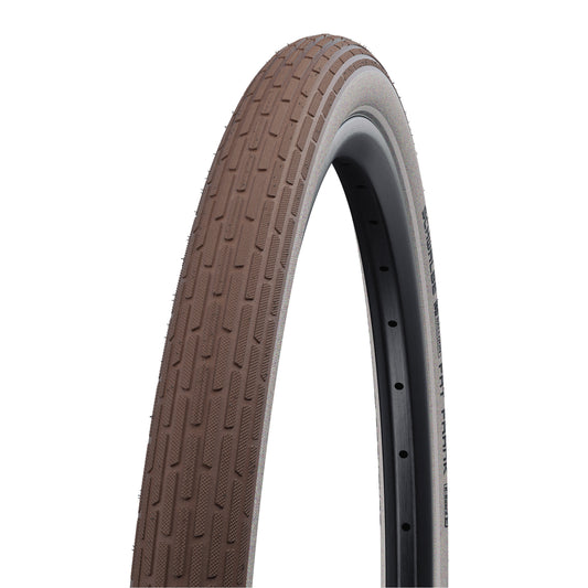 Pneu VTT Urbain 26 X 2.35 Schwalbe Fat Frank Marron flanc Beige Reflex TR (60-559) Renfort K-Guard (TWIN SKIN)