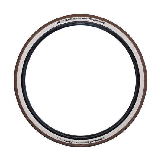 Pneu VTT Urbain 26 X 2.35 Schwalbe Fat Frank Marron flanc Beige Reflex TR (60-559) Renfort K-Guard (TWIN SKIN)