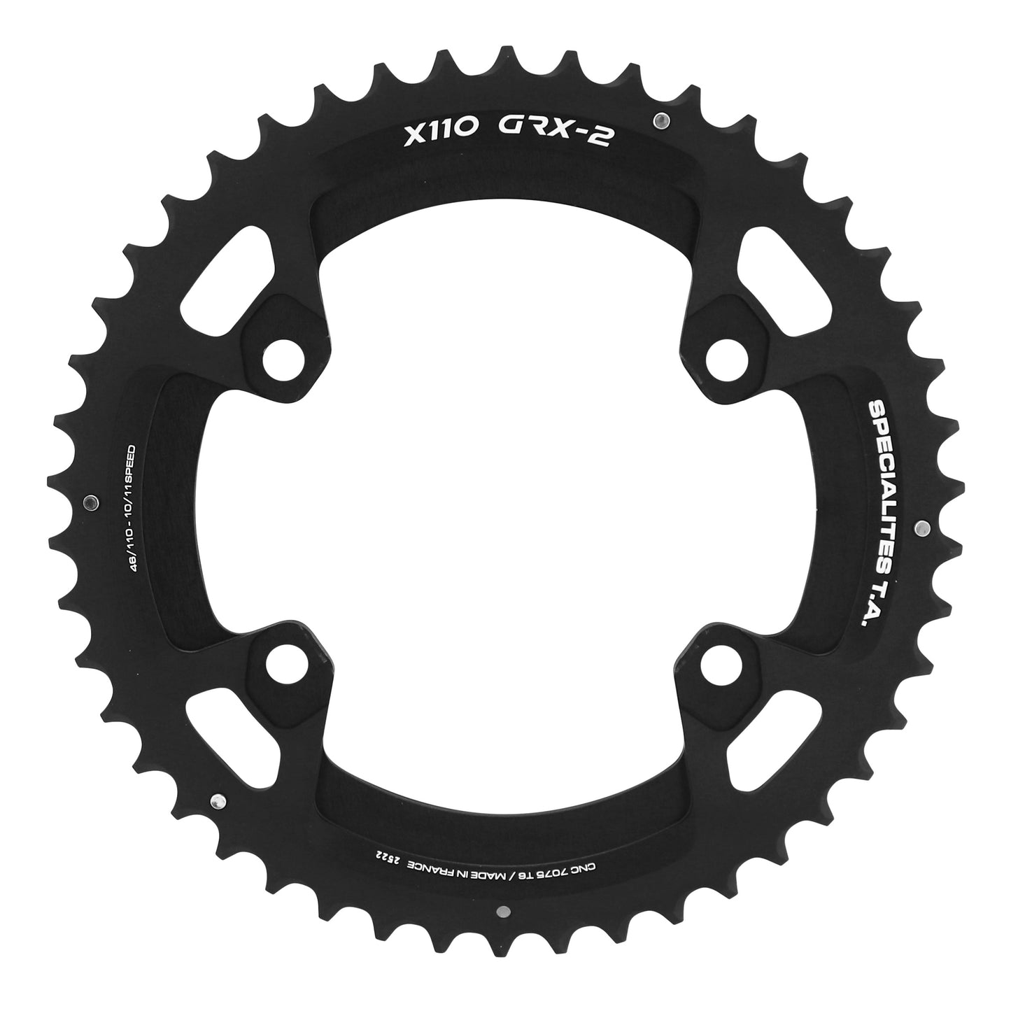 Plateau gravel TA X110 4 bras pour Shimano GRX RX600-810 46D