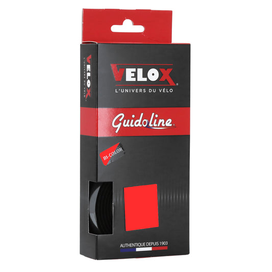 Ruban guidon VELOX Maxi Cork bicolore noir rouge