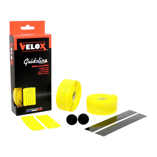 Ruban guidon VELOX Gloss perforé jaune brillant