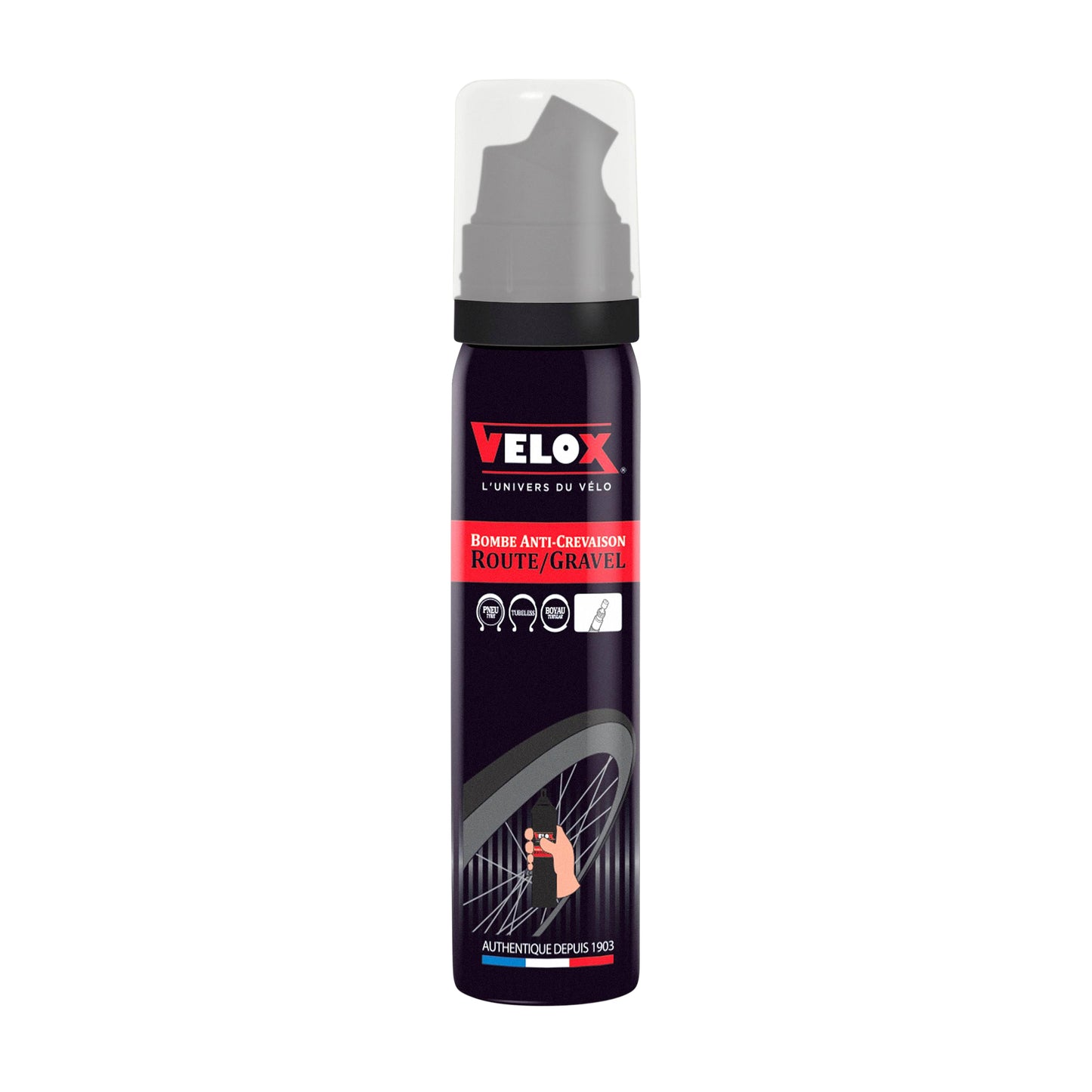 Bombe anti-crevaison Velox valve Presta 75 ml