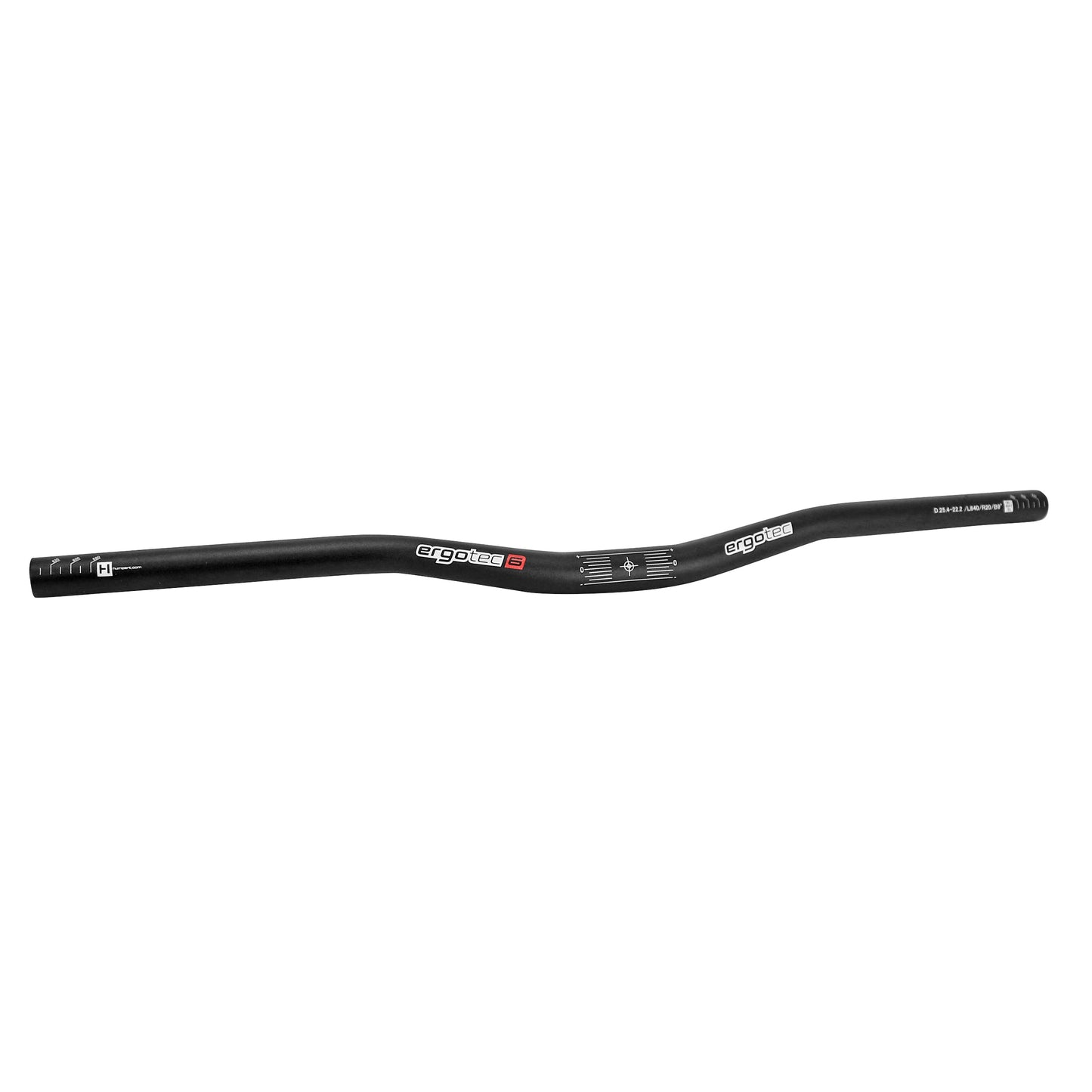 Cintre VTT demi relève Ergotec low riser alu noir diam 25,4mm l 640mm relève 20mm