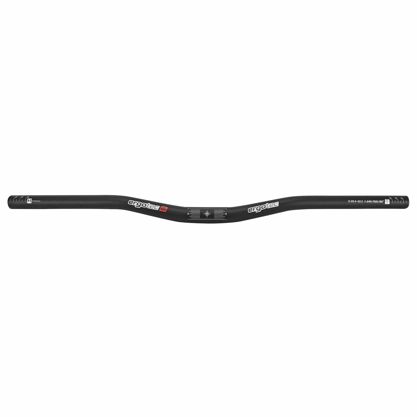 Cintre VTT demi relève Ergotec low riser alu noir diam 25,4mm l 640mm relève 20mm