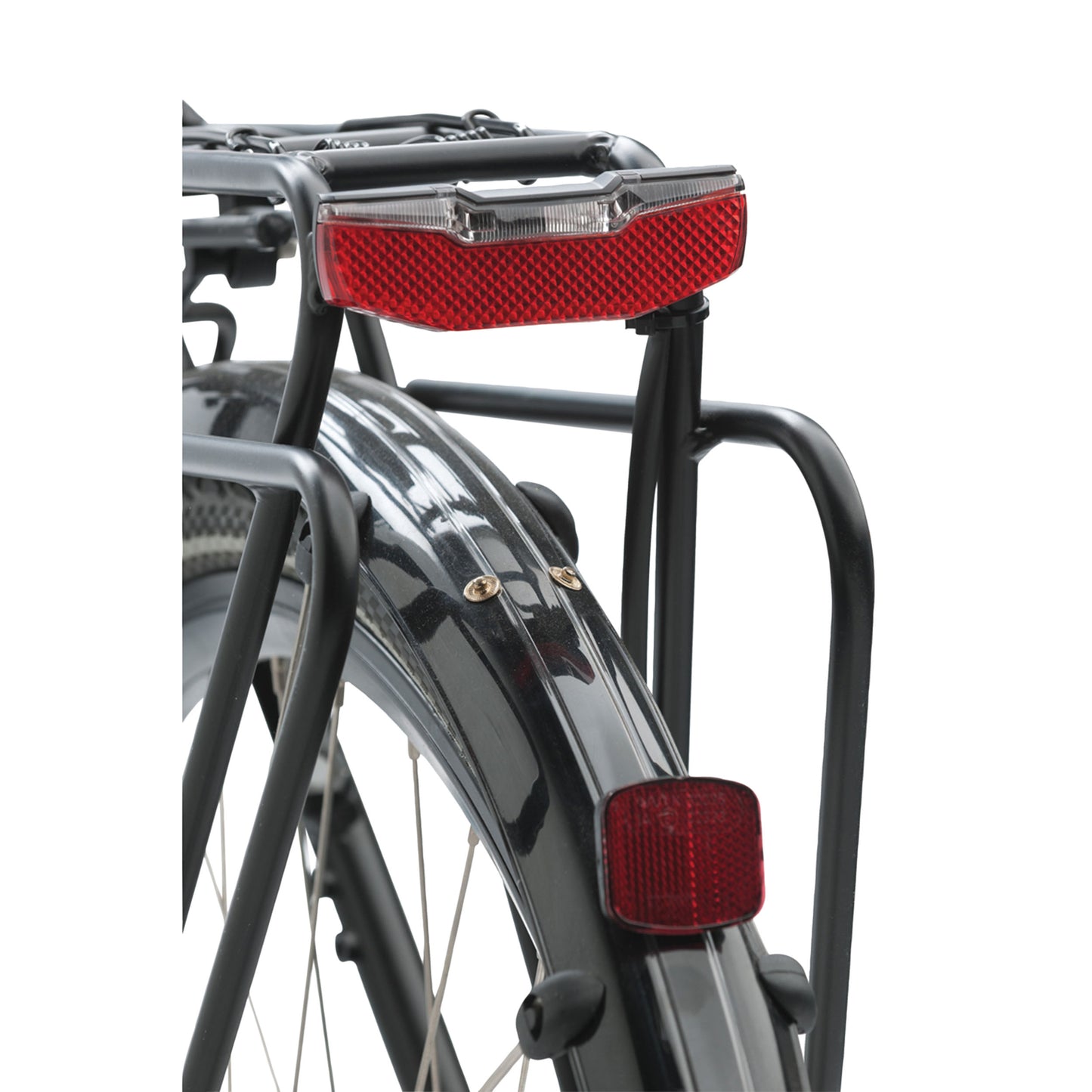 Eclairage vélo vae - e-bike arrière sur porte-bagage AXA blueline visible à 600m