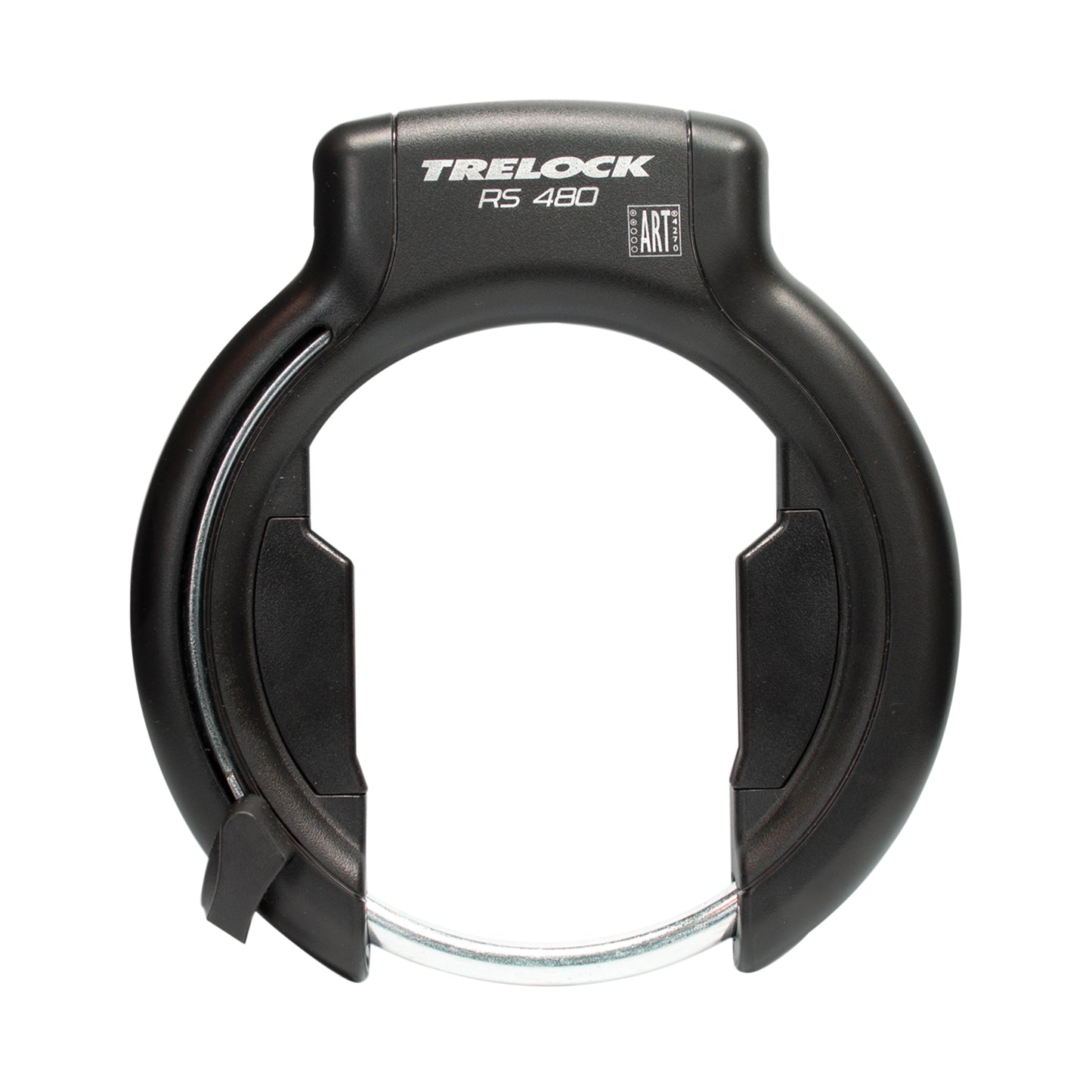 Antivol vélo fer à cheval Trelock RS480 noir avec fixation fixation sur cadre largeur de 89 mm à 112 mm écart pneu 75 mm