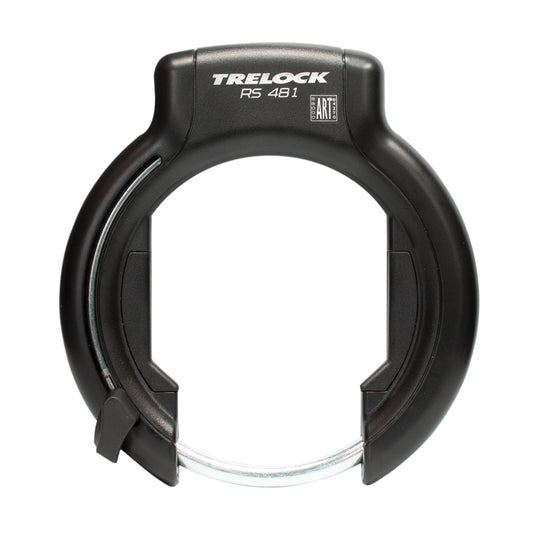 Antivol vélo fer à cheval Trelock RS481 noir avec fixation fixation sur cadre largeur de 106 mm à 112 mm écart pneu 92 mm clé non amovible