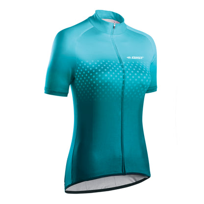 Maillot vélo femme Gist MC pois vert