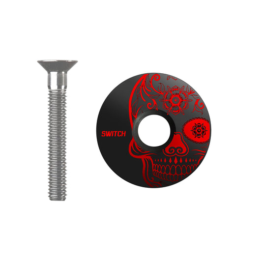 Switch Skull black red headset top cap