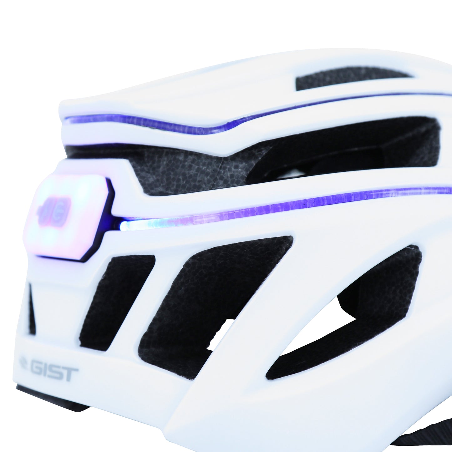 Casque vélo adulte Gist urbain luxo blanc in-mold avec éclairage USB 360°